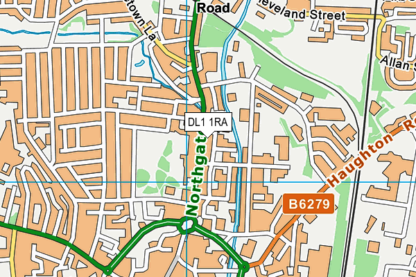 DL1 1RA map - OS VectorMap District (Ordnance Survey)