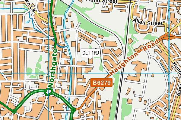 DL1 1RJ map - OS VectorMap District (Ordnance Survey)