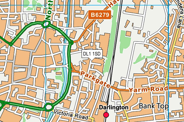 DL1 1SD map - OS VectorMap District (Ordnance Survey)