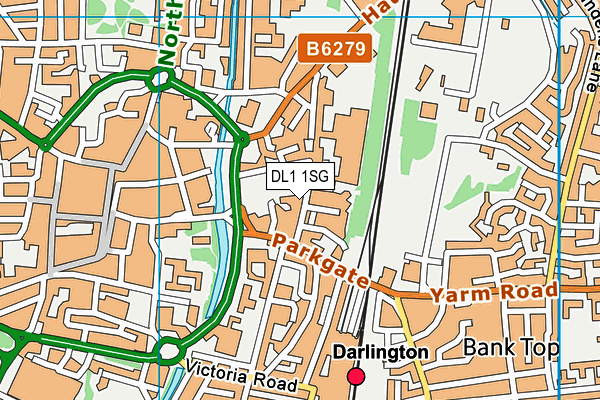DL1 1SG map - OS VectorMap District (Ordnance Survey)