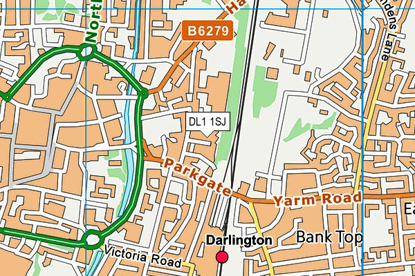 DL1 1SJ map - OS VectorMap District (Ordnance Survey)