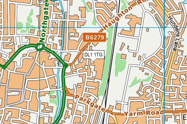 DL1 1TG map - OS VectorMap District (Ordnance Survey)