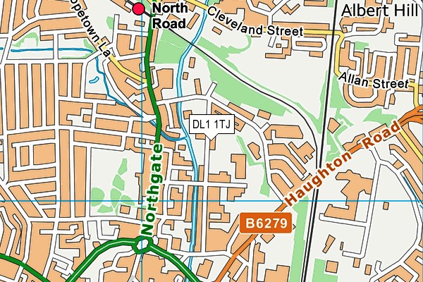 DL1 1TJ map - OS VectorMap District (Ordnance Survey)