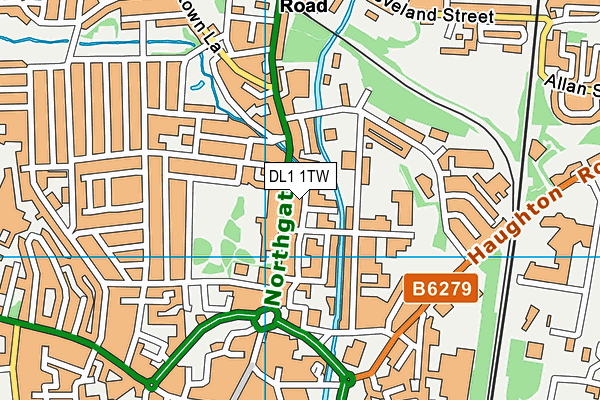 DL1 1TW map - OS VectorMap District (Ordnance Survey)