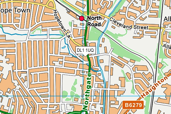 DL1 1UQ map - OS VectorMap District (Ordnance Survey)