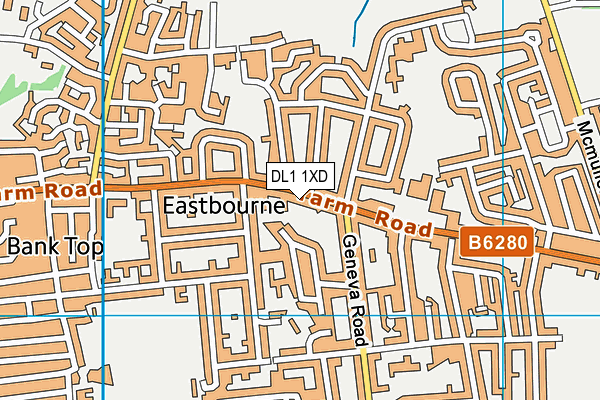 DL1 1XD map - OS VectorMap District (Ordnance Survey)