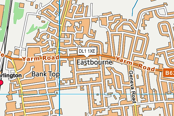 DL1 1XE map - OS VectorMap District (Ordnance Survey)