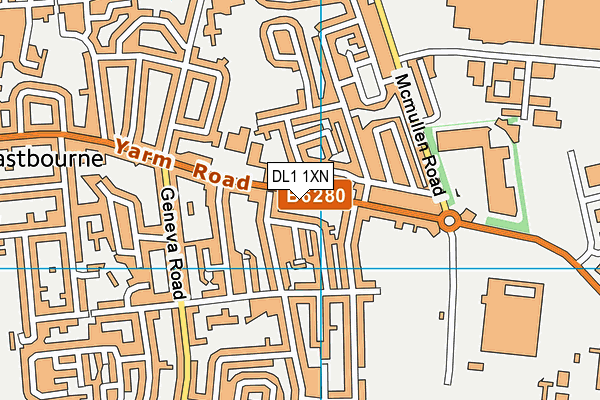 DL1 1XN map - OS VectorMap District (Ordnance Survey)