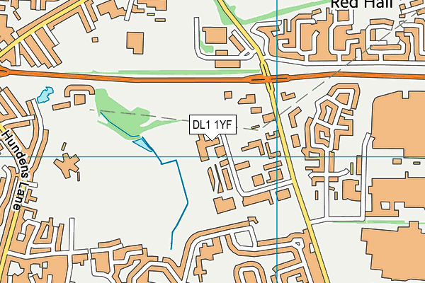 DL1 1YF map - OS VectorMap District (Ordnance Survey)