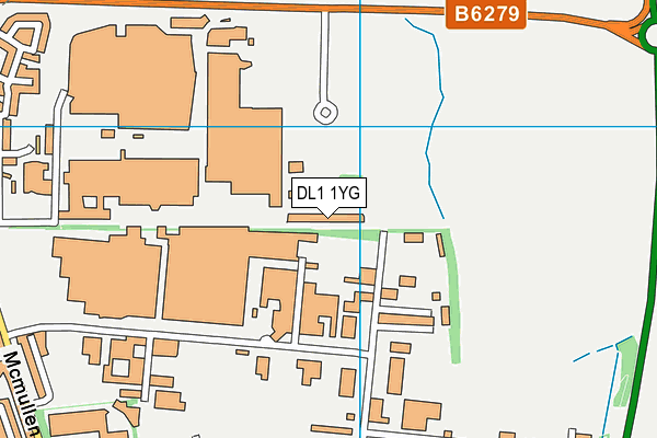 DL1 1YG map - OS VectorMap District (Ordnance Survey)