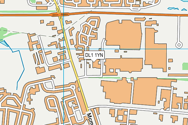 DL1 1YN map - OS VectorMap District (Ordnance Survey)