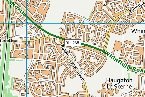 DL1 2AR map - OS VectorMap District (Ordnance Survey)