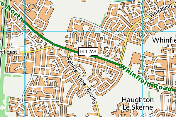 DL1 2AS map - OS VectorMap District (Ordnance Survey)