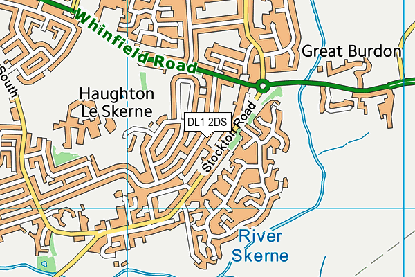 DL1 2DS map - OS VectorMap District (Ordnance Survey)