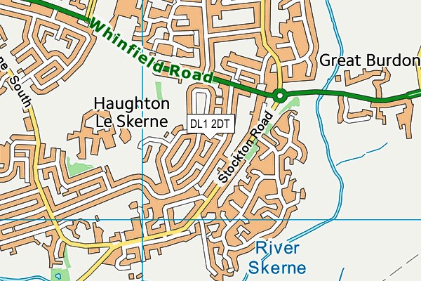 DL1 2DT map - OS VectorMap District (Ordnance Survey)