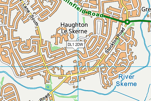 DL1 2DW map - OS VectorMap District (Ordnance Survey)
