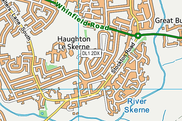 DL1 2DX map - OS VectorMap District (Ordnance Survey)