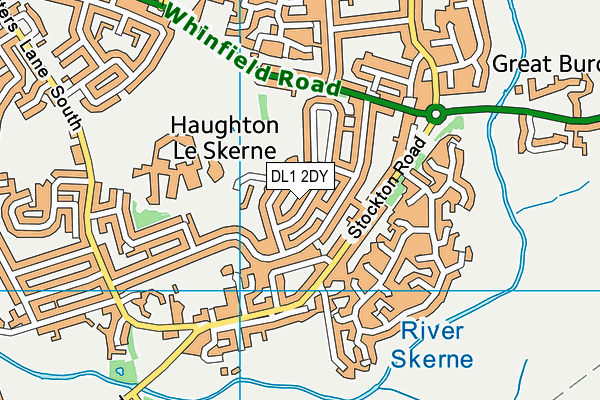 DL1 2DY map - OS VectorMap District (Ordnance Survey)