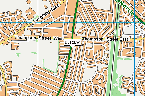 DL1 2EW map - OS VectorMap District (Ordnance Survey)