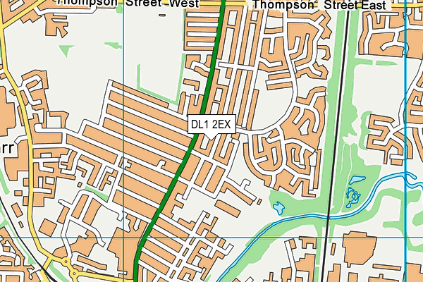 DL1 2EX map - OS VectorMap District (Ordnance Survey)