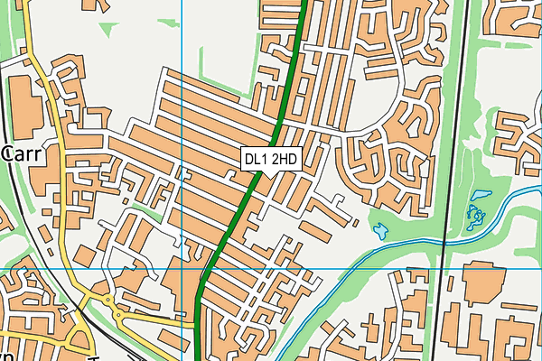 DL1 2HD map - OS VectorMap District (Ordnance Survey)