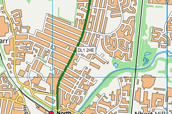 DL1 2HE map - OS VectorMap District (Ordnance Survey)