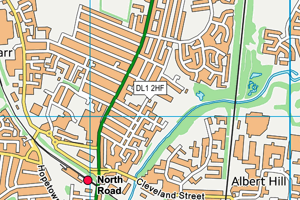 DL1 2HF map - OS VectorMap District (Ordnance Survey)