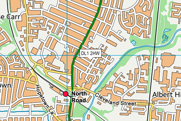 DL1 2HW map - OS VectorMap District (Ordnance Survey)