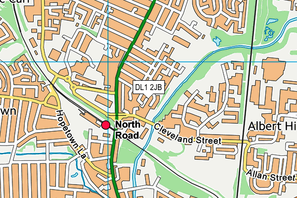 DL1 2JB map - OS VectorMap District (Ordnance Survey)