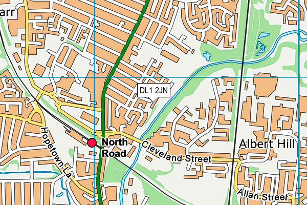 DL1 2JN map - OS VectorMap District (Ordnance Survey)