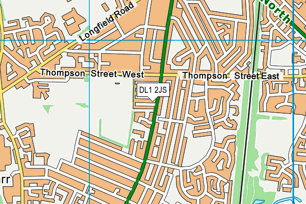 DL1 2JS map - OS VectorMap District (Ordnance Survey)