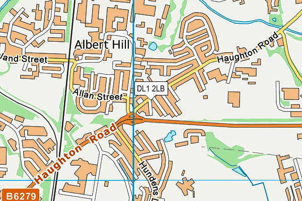 DL1 2LB map - OS VectorMap District (Ordnance Survey)