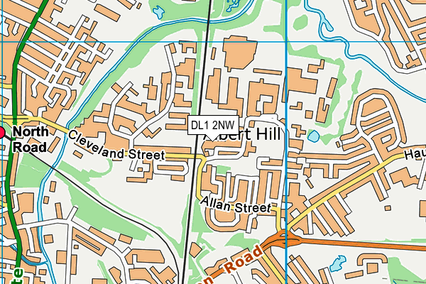 DL1 2NW map - OS VectorMap District (Ordnance Survey)