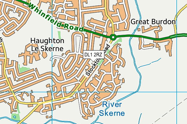 DL1 2RZ map - OS VectorMap District (Ordnance Survey)