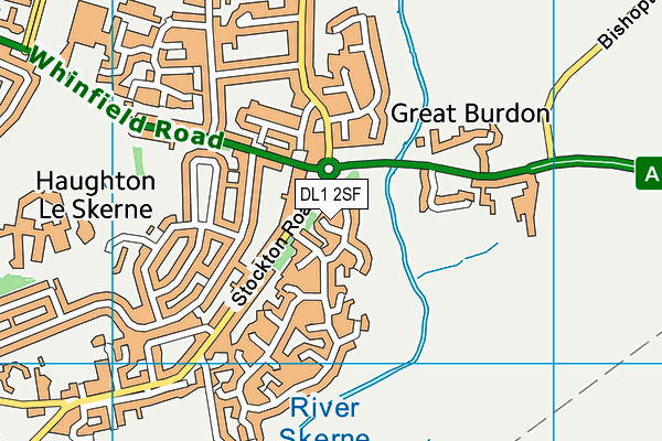 DL1 2SF map - OS VectorMap District (Ordnance Survey)