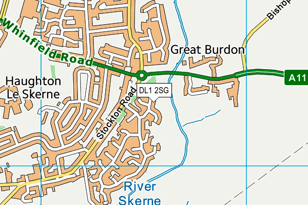 DL1 2SG map - OS VectorMap District (Ordnance Survey)