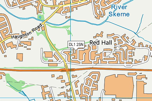 DL1 2SN map - OS VectorMap District (Ordnance Survey)