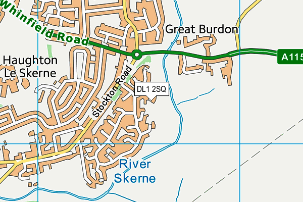 DL1 2SQ map - OS VectorMap District (Ordnance Survey)