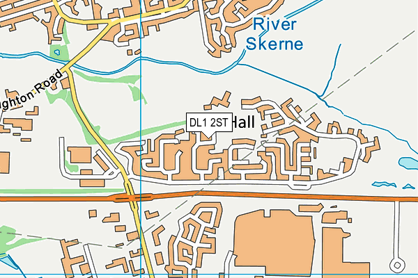 Red Hall Primary School map (DL1 2ST) - OS VectorMap District (Ordnance Survey)