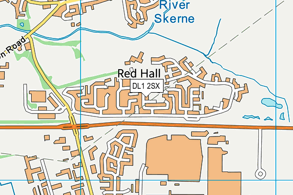 DL1 2SX map - OS VectorMap District (Ordnance Survey)