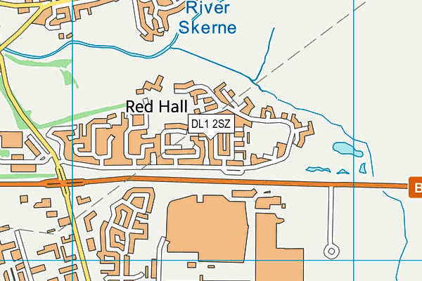 DL1 2SZ map - OS VectorMap District (Ordnance Survey)