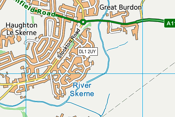 DL1 2UY map - OS VectorMap District (Ordnance Survey)