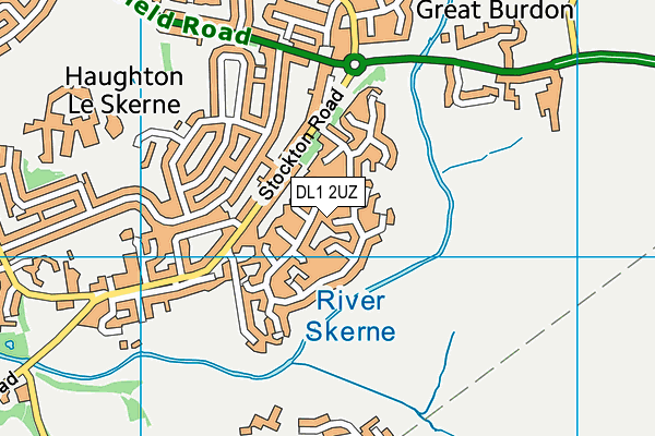 DL1 2UZ map - OS VectorMap District (Ordnance Survey)