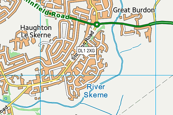 DL1 2XG map - OS VectorMap District (Ordnance Survey)