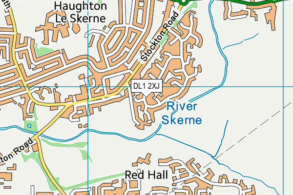 DL1 2XJ map - OS VectorMap District (Ordnance Survey)