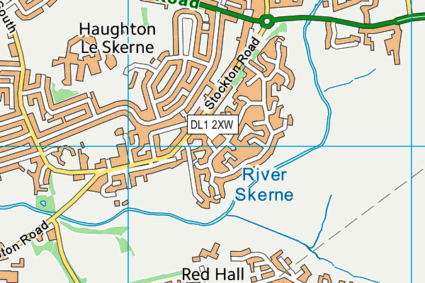 DL1 2XW map - OS VectorMap District (Ordnance Survey)