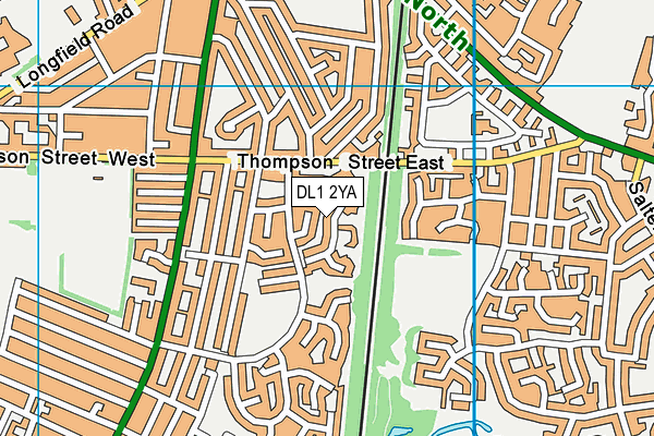 DL1 2YA map - OS VectorMap District (Ordnance Survey)