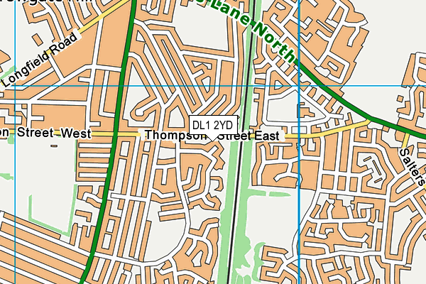 DL1 2YD map - OS VectorMap District (Ordnance Survey)