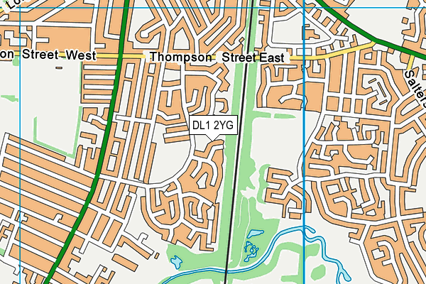 DL1 2YG map - OS VectorMap District (Ordnance Survey)