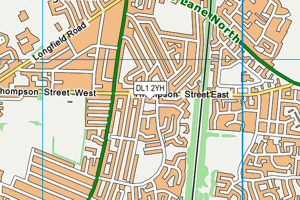 DL1 2YH map - OS VectorMap District (Ordnance Survey)